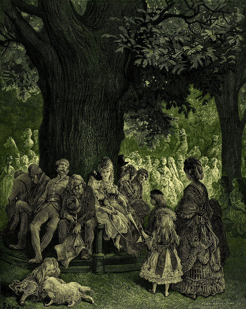 A grande árvore - Jardins de Kensington por Gustave Doré de Gustave Dore