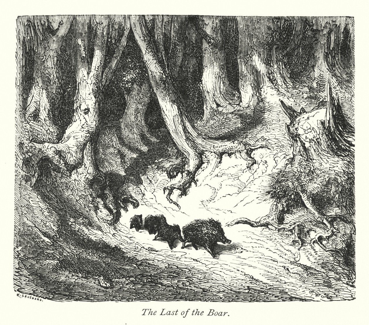O Último do Javali (gravura) de Gustave Dore