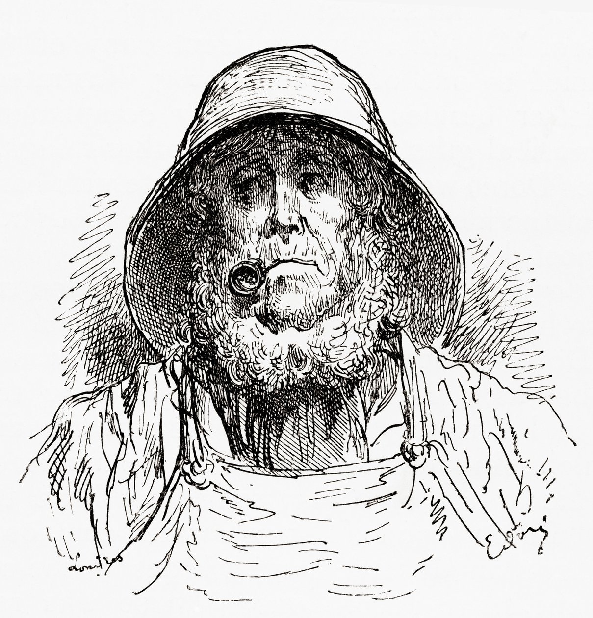 O marinheiro de Marselha, segundo um desenho de Gustave Dore. De Life and Reminiscences of Gustave Dore, publicado em 1885. de Gustave Dore