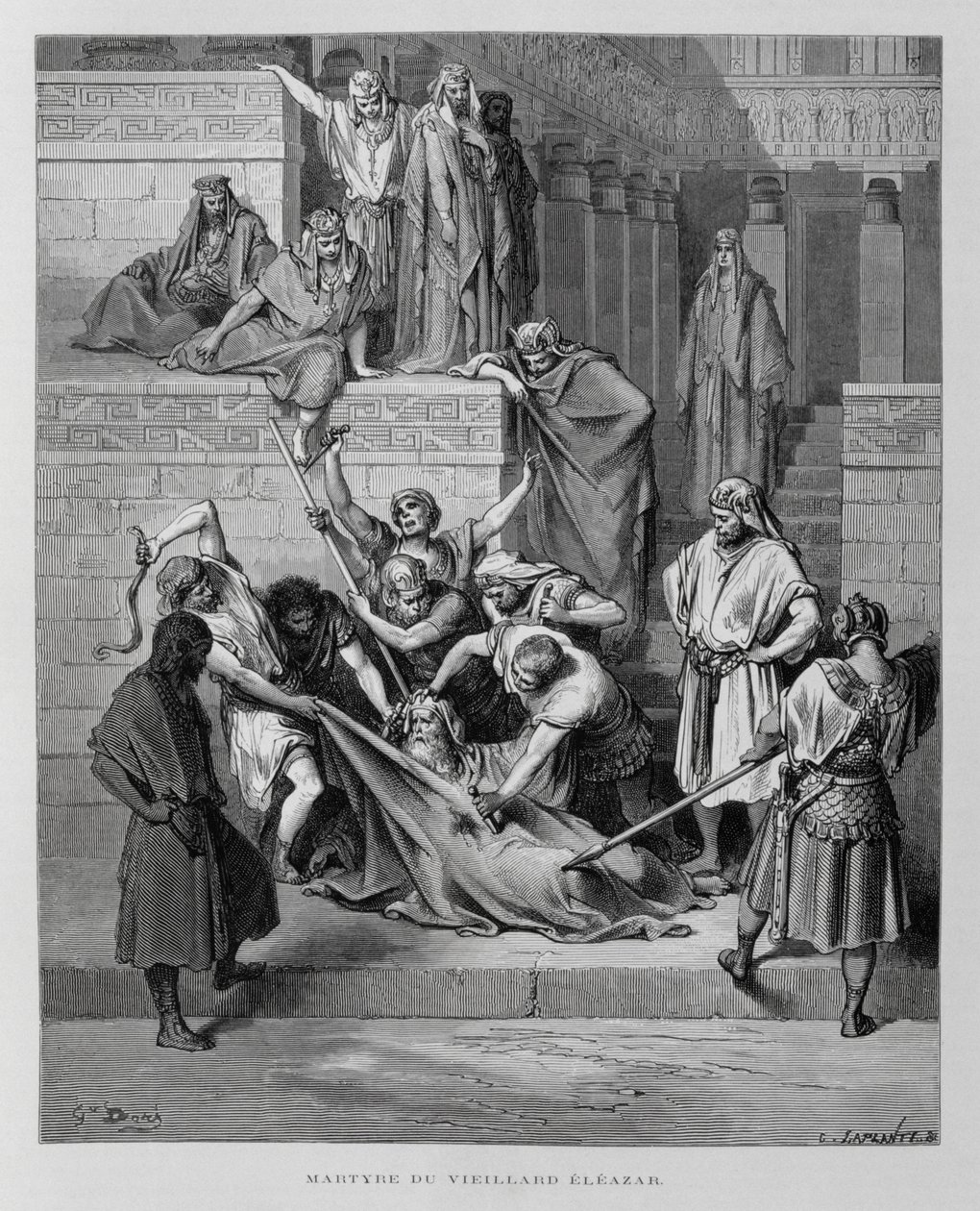O martírio de Eleazar, ilustração da Bíblia de Dore de Gustave Dore