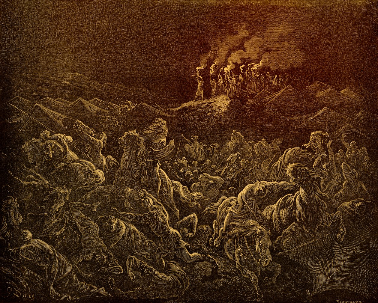 Os Midianitas postos a voar por Doré - Bíblia de Gustave Dore