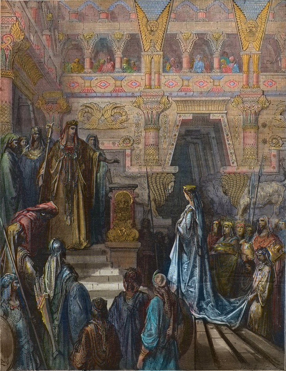 A Rainha de Sabá perante Salomão Gravada por Gustave Dore de Gustave Dore