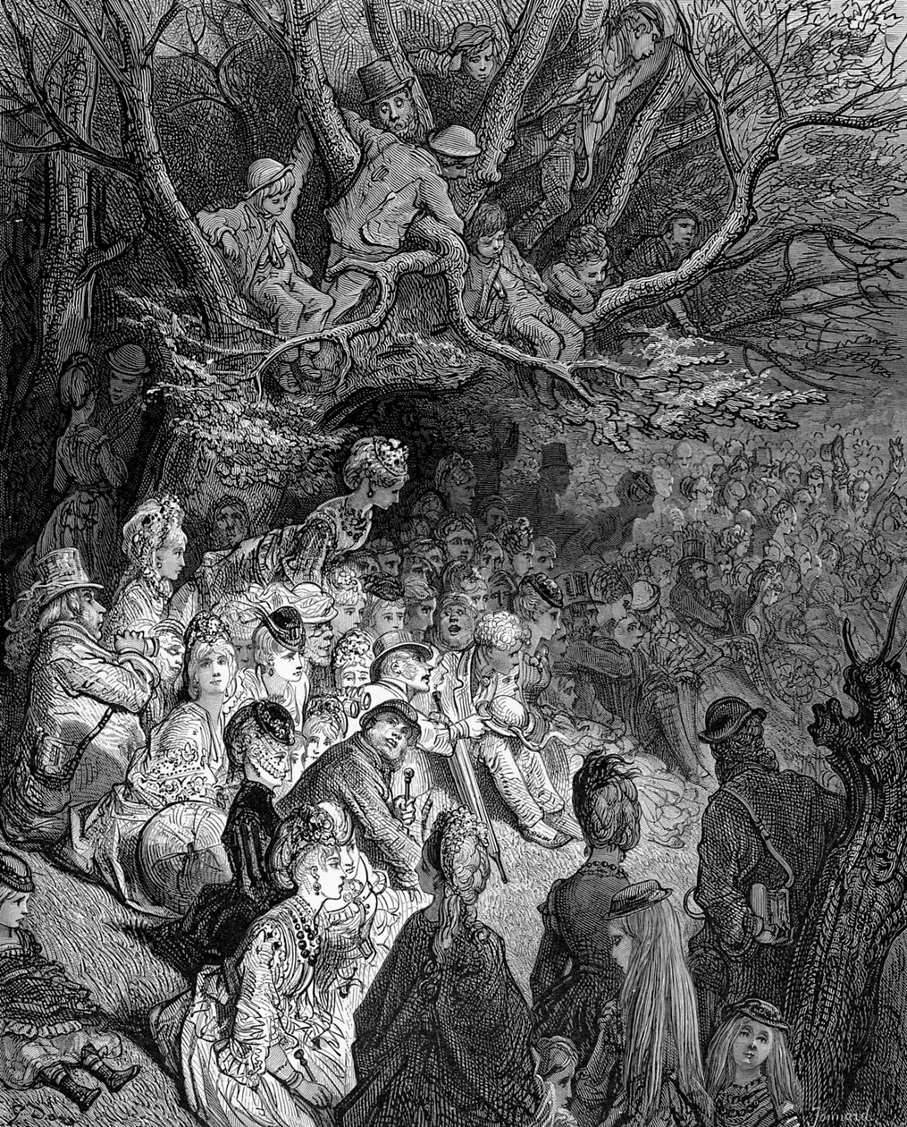 O banco do rio - sob as árvores por Gustave Doré de Gustave Dore