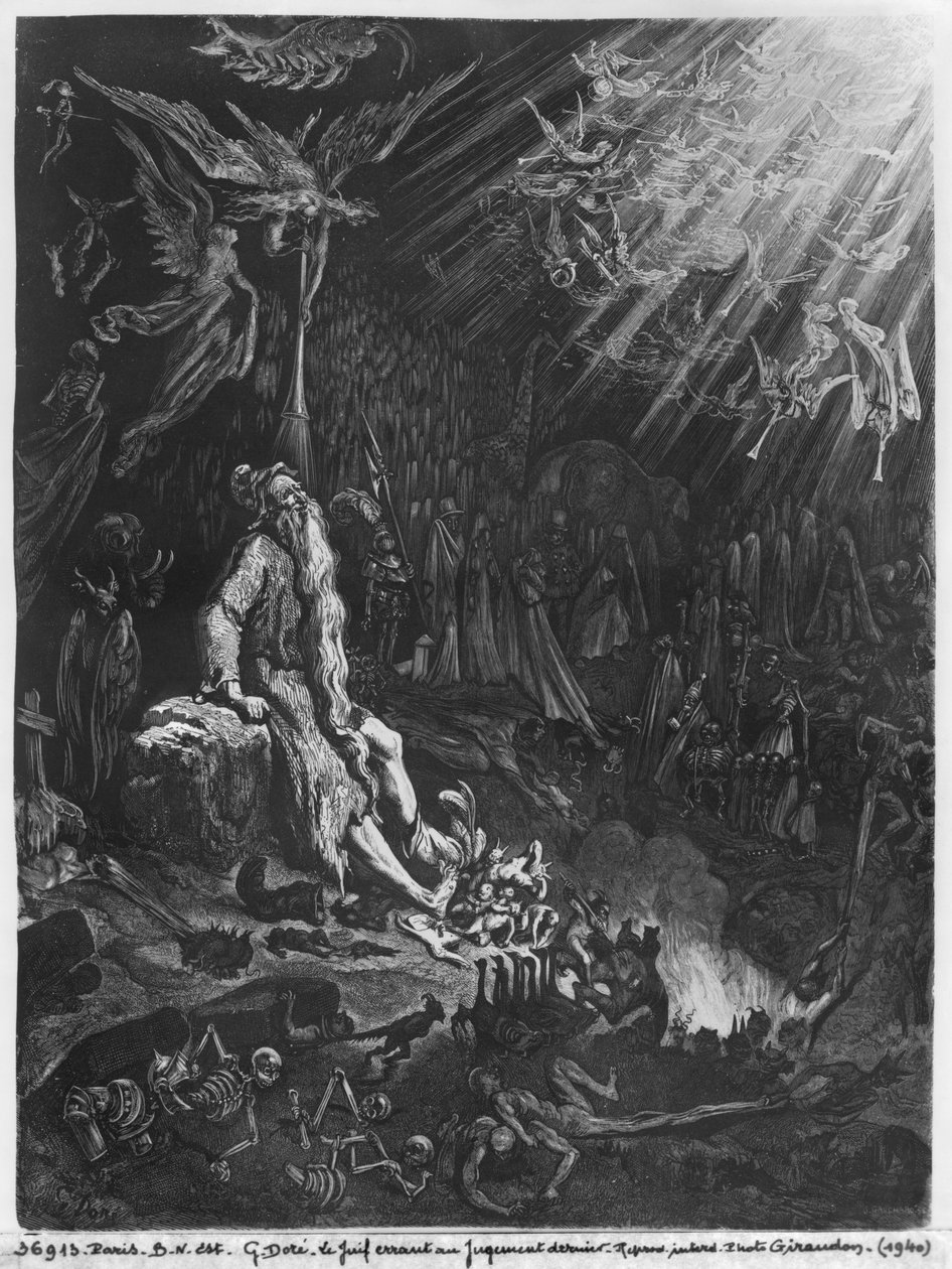 O Judeu Errante e o Juízo Final, gravado por Felix Jean Gauchard (1825-72) de Gustave Dore