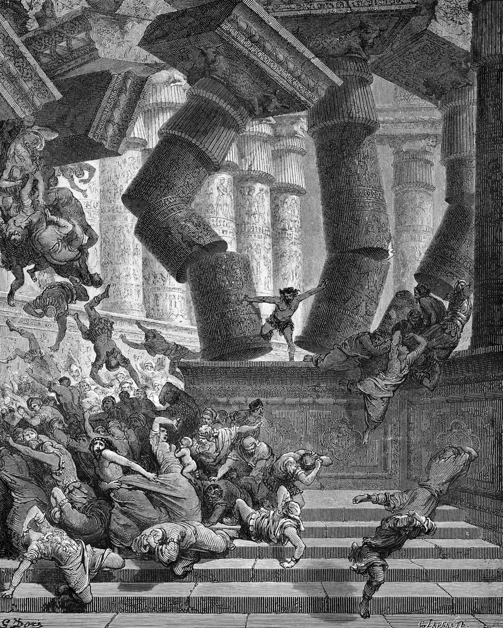 A morte de Sansão - Bíblia de Gustave Dore