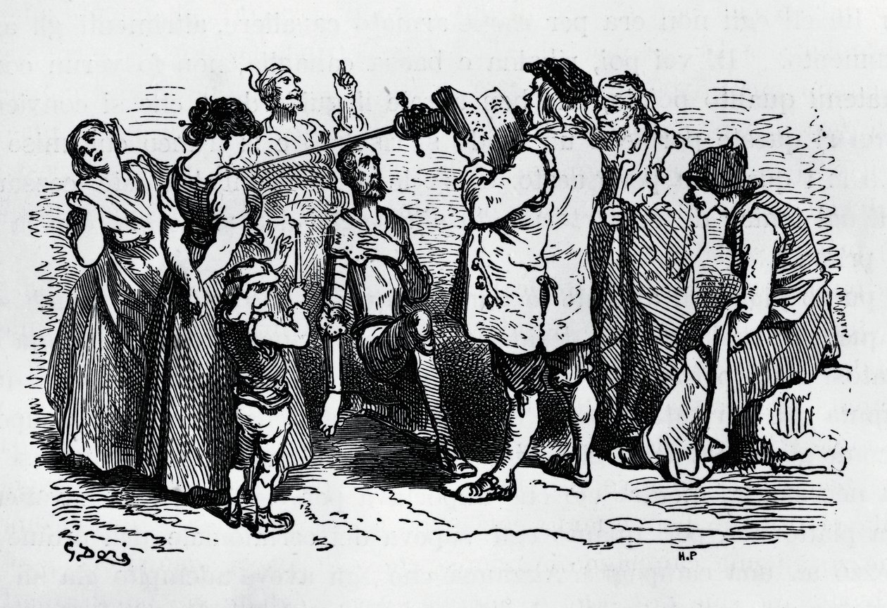 A indução de Dom Quixote, ilustrada por Gustave Dore