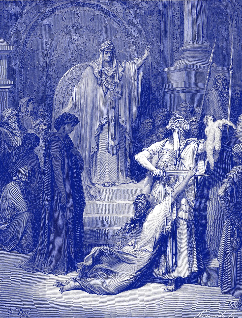 O julgamento de Salomão - Bíblia de Gustave Dore
