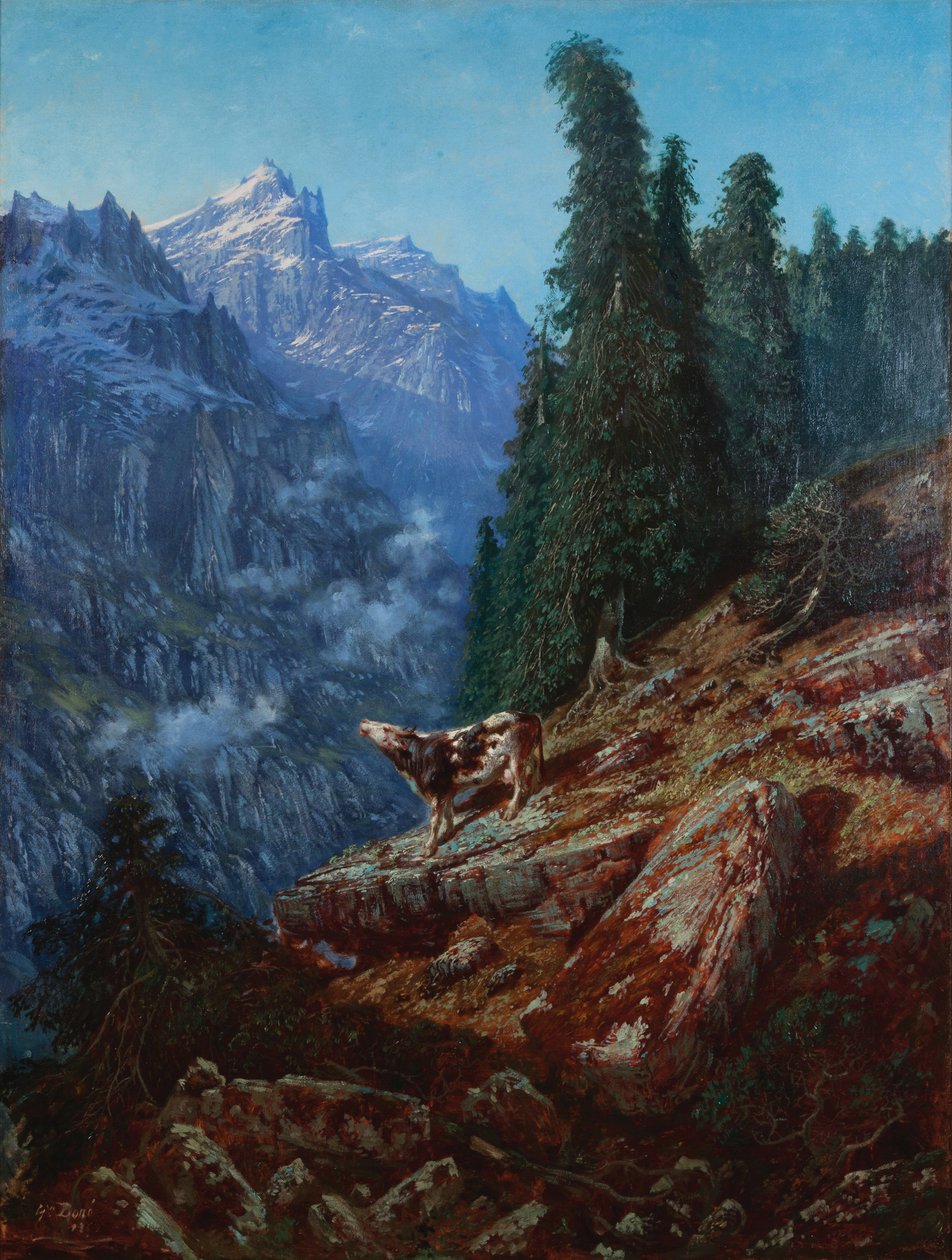 A vaca perdida 1852 (Óleo sobre tela) de Gustave Dore