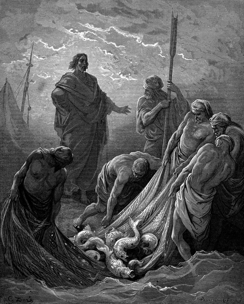 O milagroso calado dos peixes, 1866 de Gustave Dore