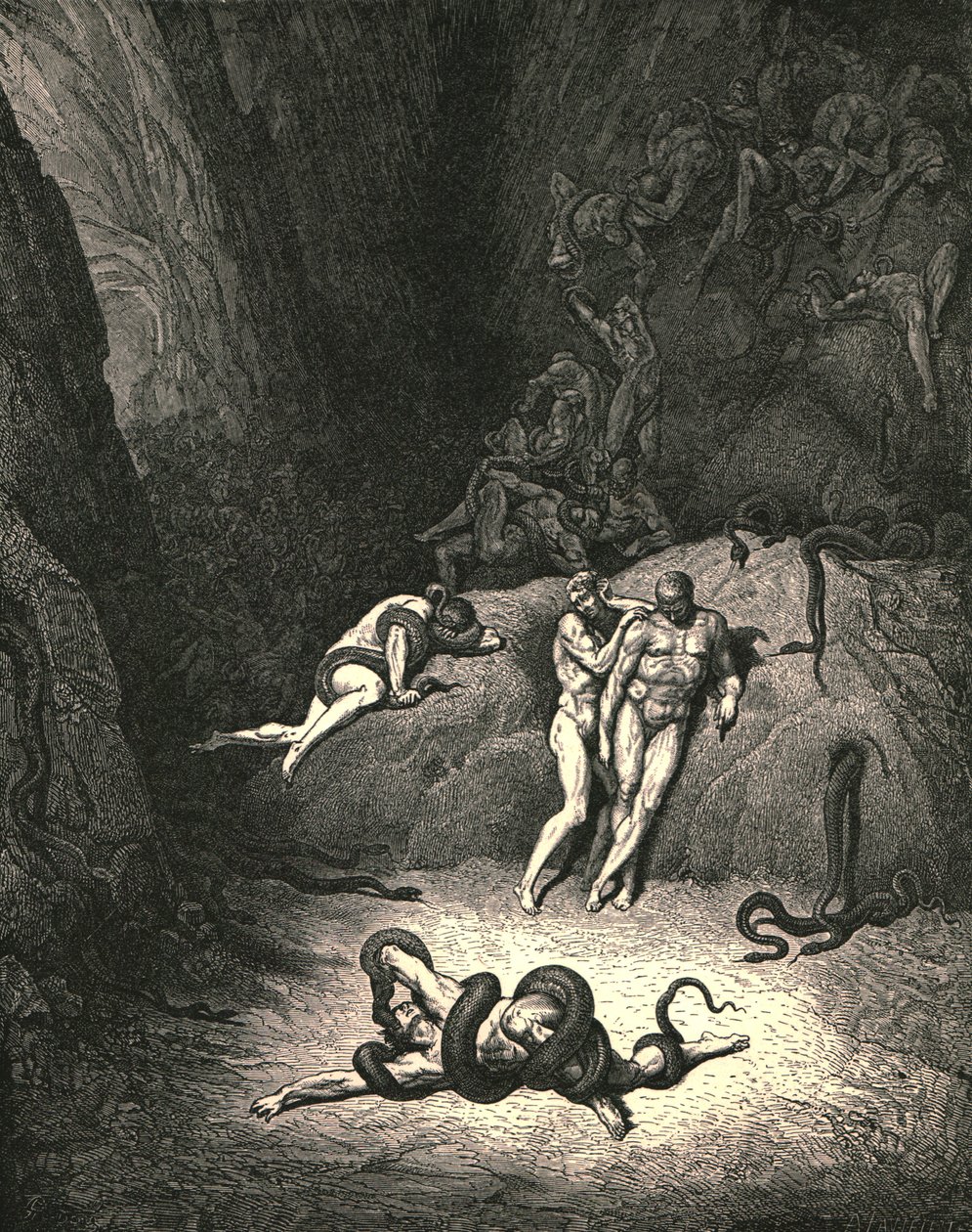 Os outros dois observaram, exclamando: Ah! Como você muda, Agnello !, c1890. de Gustave Dore