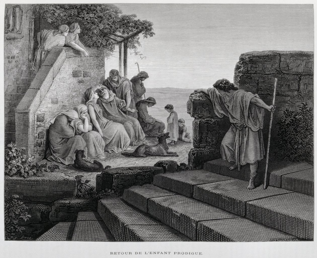 O regresso do filho pródigo, Ilustração da Bíblia de Dore de Gustave Dore