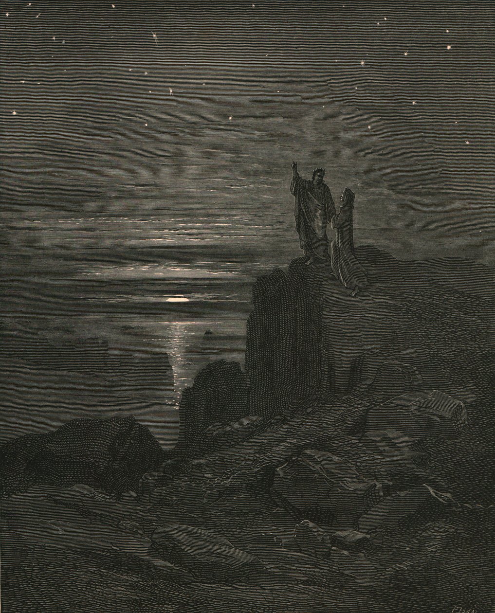 Daí a emissão, novamente vimos as estrelas, c1890. de Gustave Dore