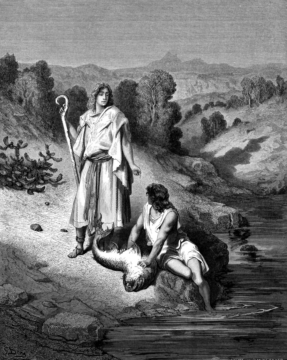 Tobias com o Arcanjo Rafael, 1865-1866 de Gustave Dore