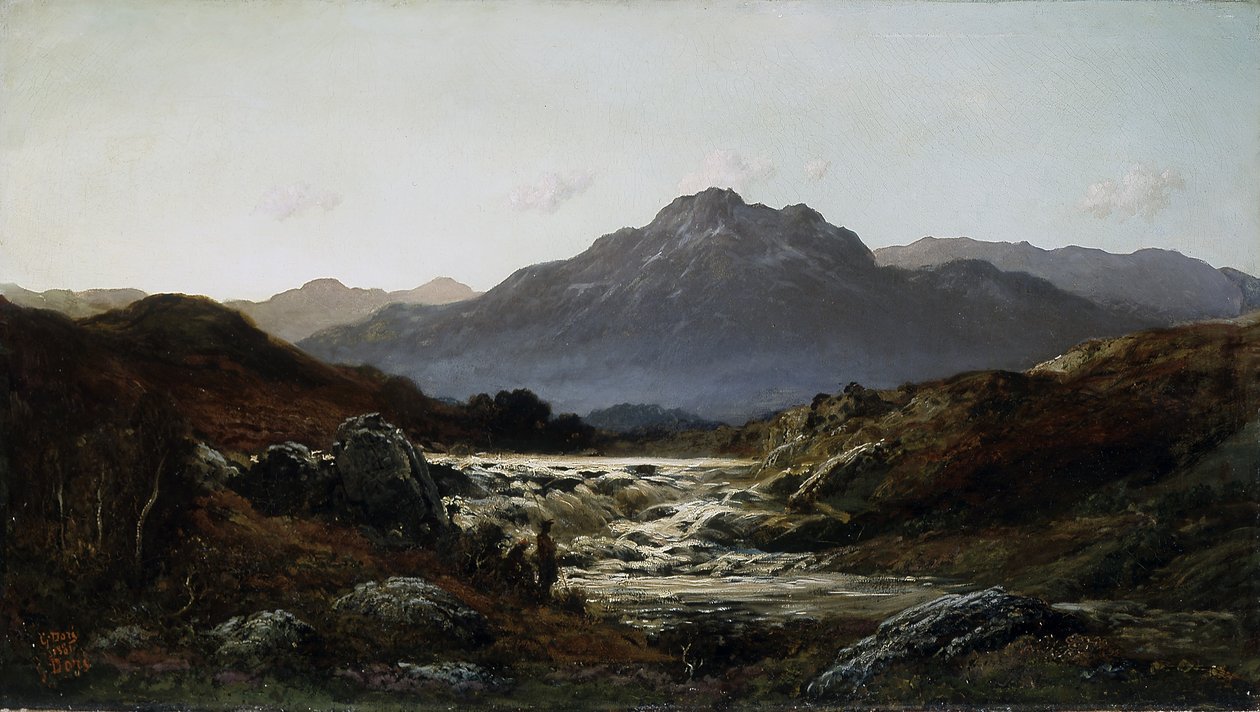 Torrent In The Highlands (óleo sobre tela) de Gustave Dore