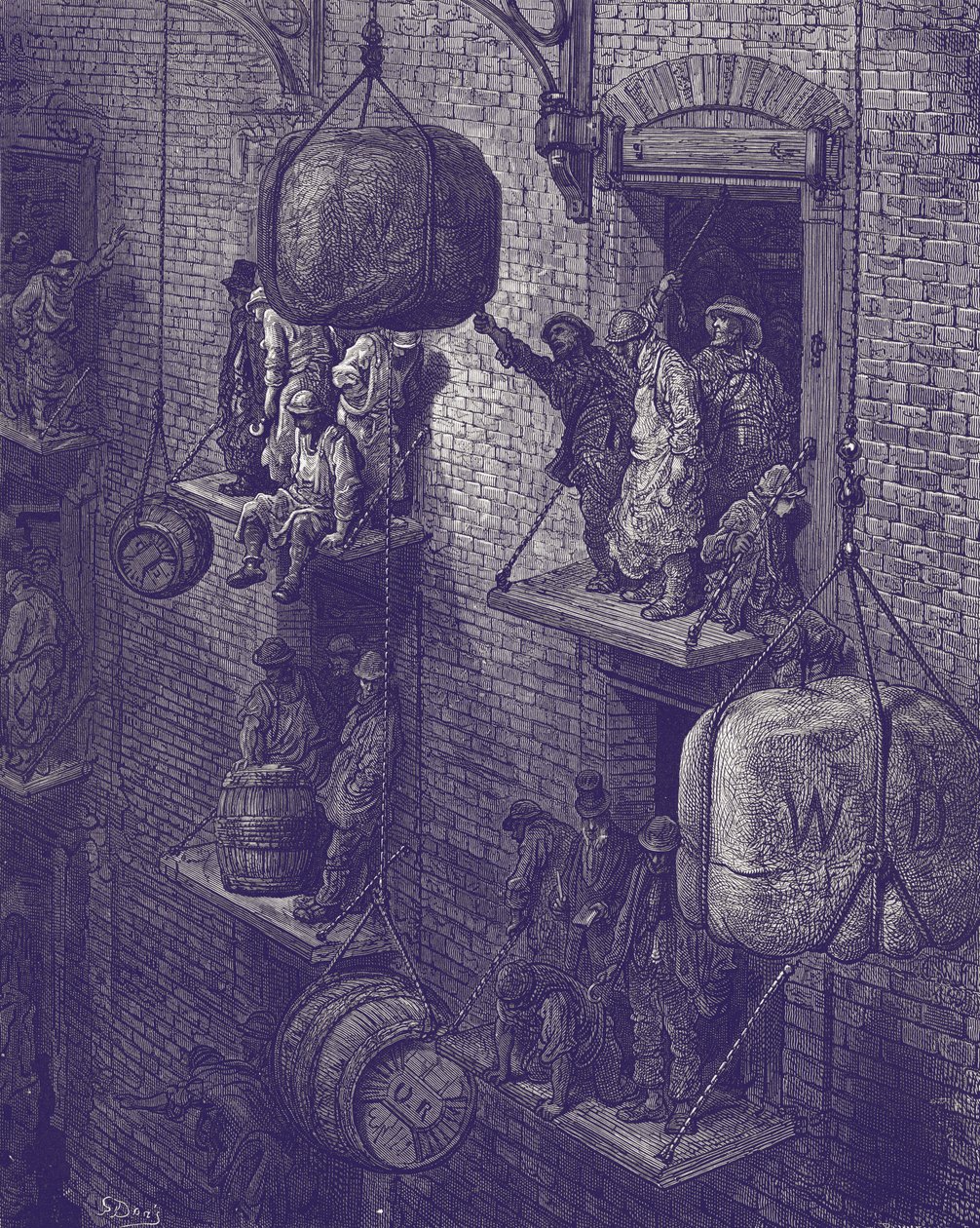 Armazém vitoriano em Londres de Gustave Dore