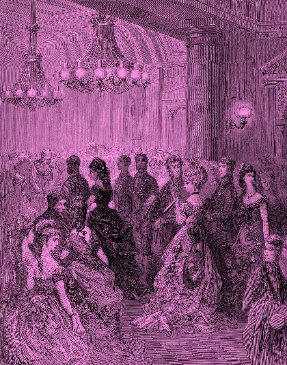 Baile vitoriano na Mansion House, Londres gravura de Gustave Doré de Gustave Dore