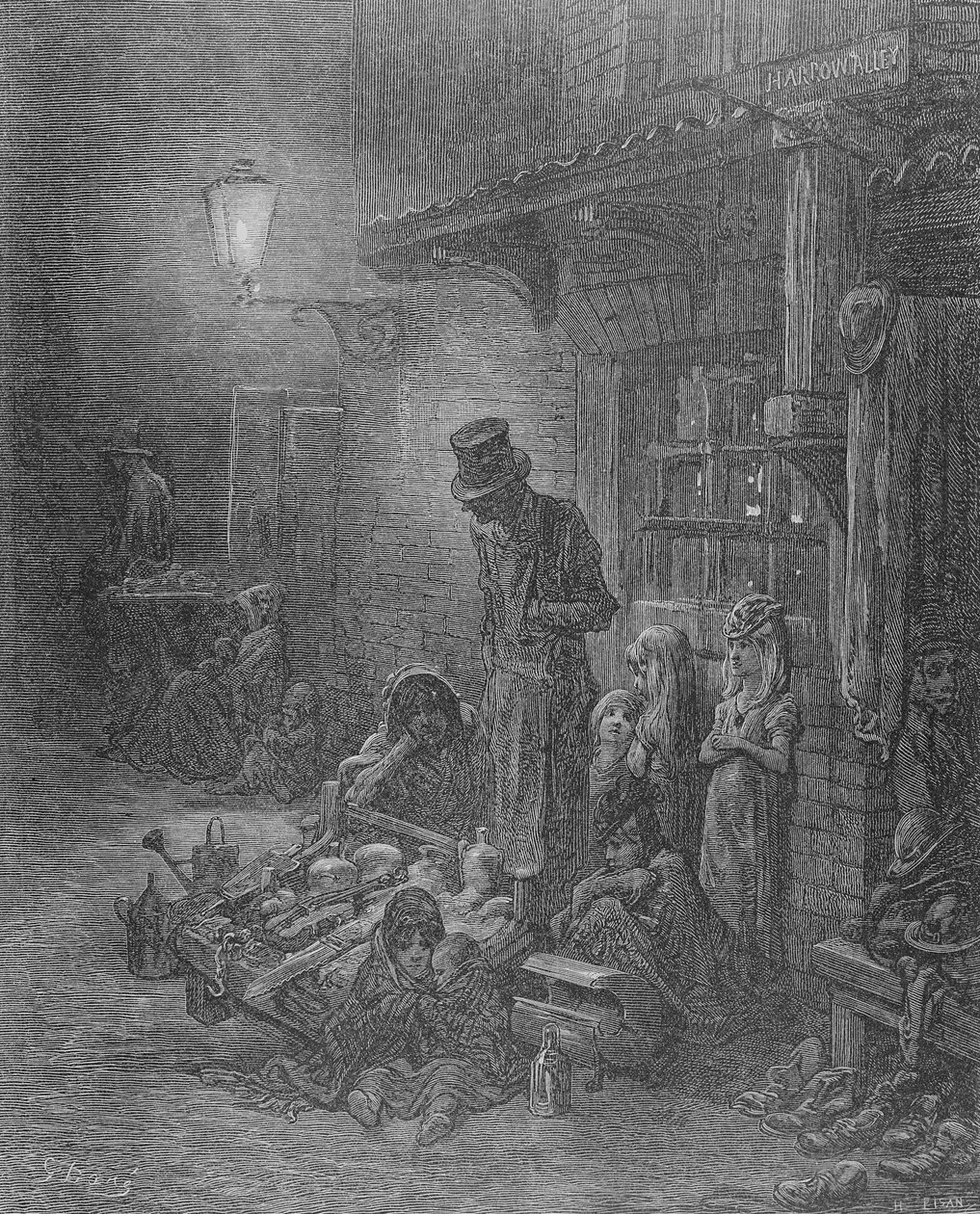 Wentworth Street, Whitechapel, de &39;London: A peregrinação&39; de William Blanchard Jerrold (1826-84), gravada por Heliodore Joseph Pisan (1822-90) publicou 1872 de Gustave Dore