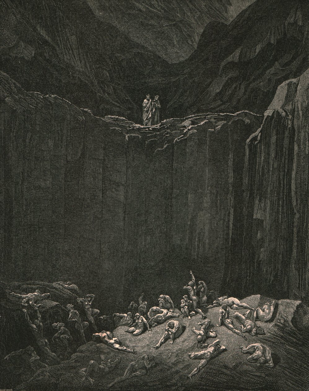 ... Justiça que tudo procura, condena a punir os falsificadores, c1890. de Gustave Dore