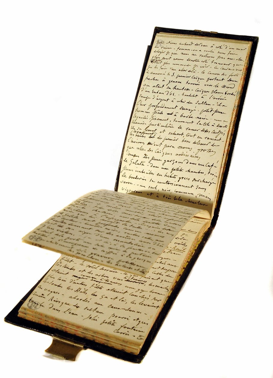 livro de viagem de Gustave Flaubert (1821-1880), escritor francês, biblioteca histórica da de Gustave Flaubert