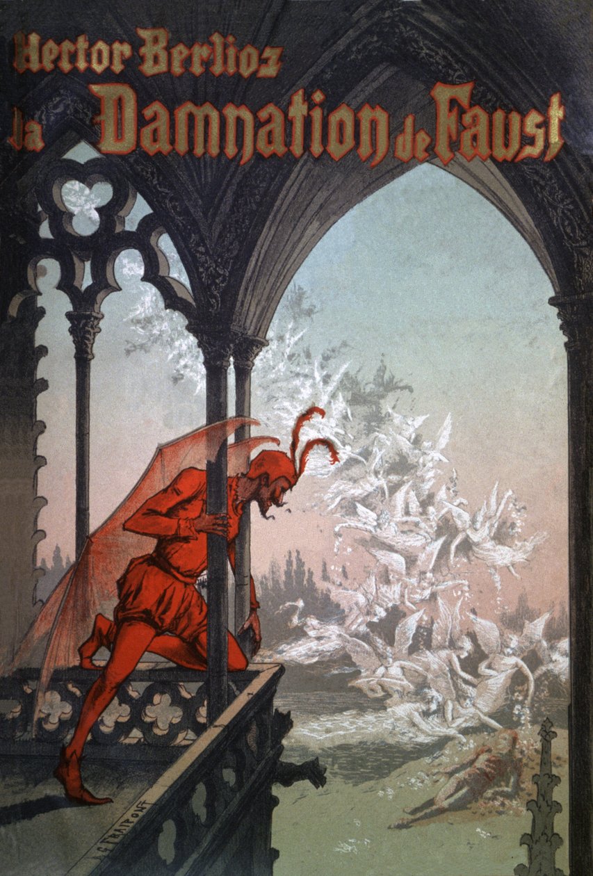 A danação de Fausto, c.1900 (ilustração) de Gustave Fraipont
