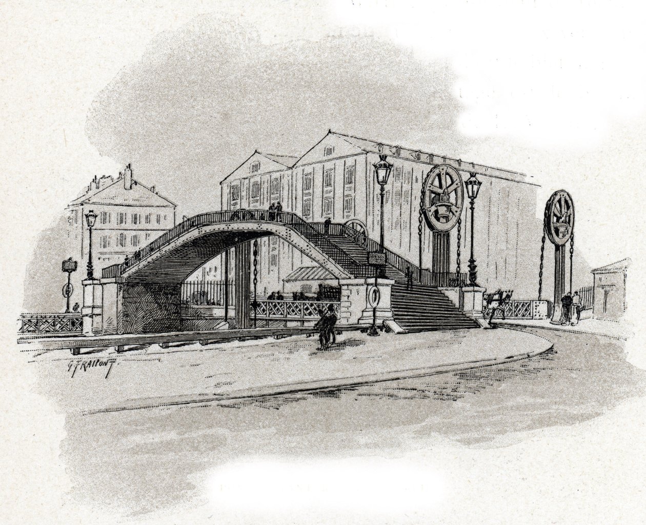 Vista da ponte elevatória da rue de Crimee, Bassin de l