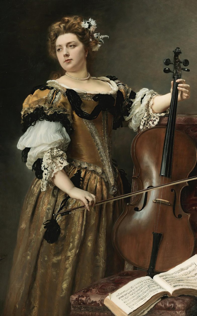 O violoncelista, c. 1890. de Gustave Jean Jacquet