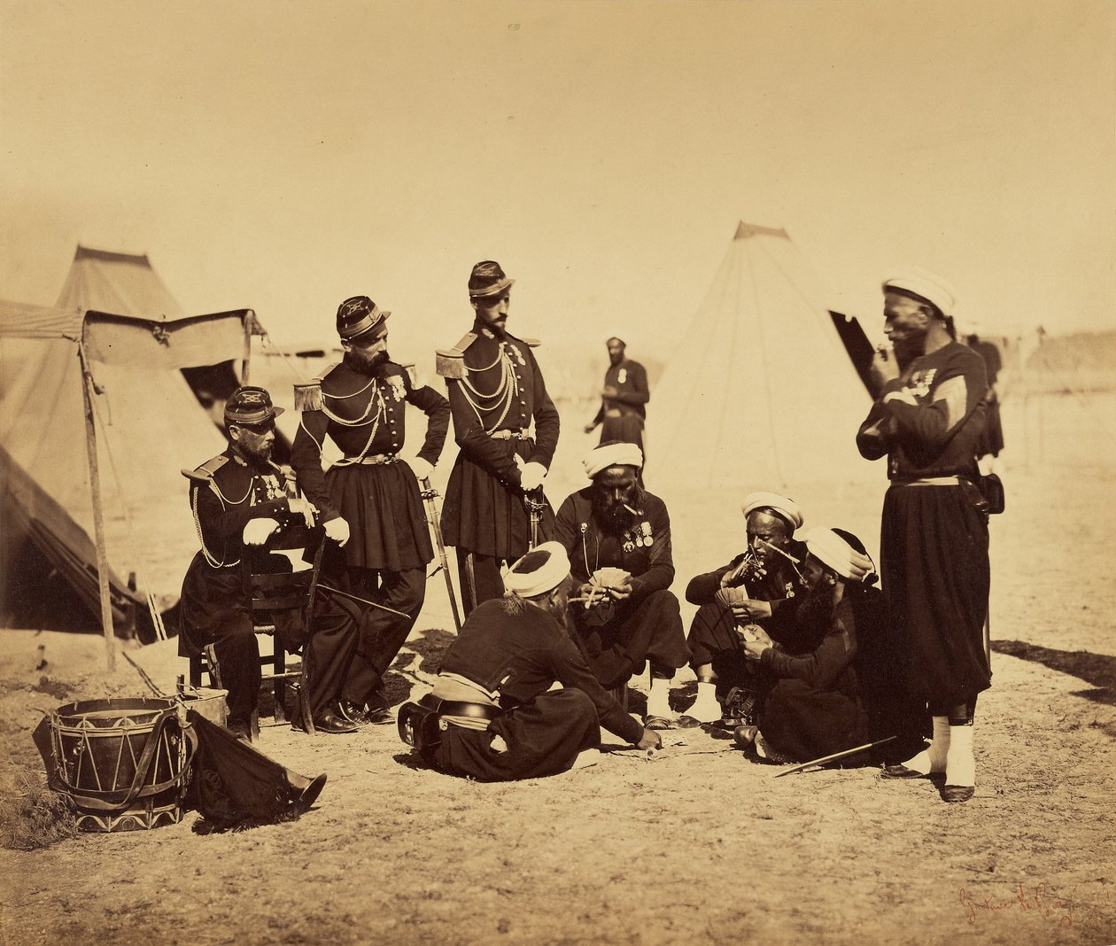 Campo de Châlons: Zouaves de la Garde no Bivouac de Gustave Le Gray