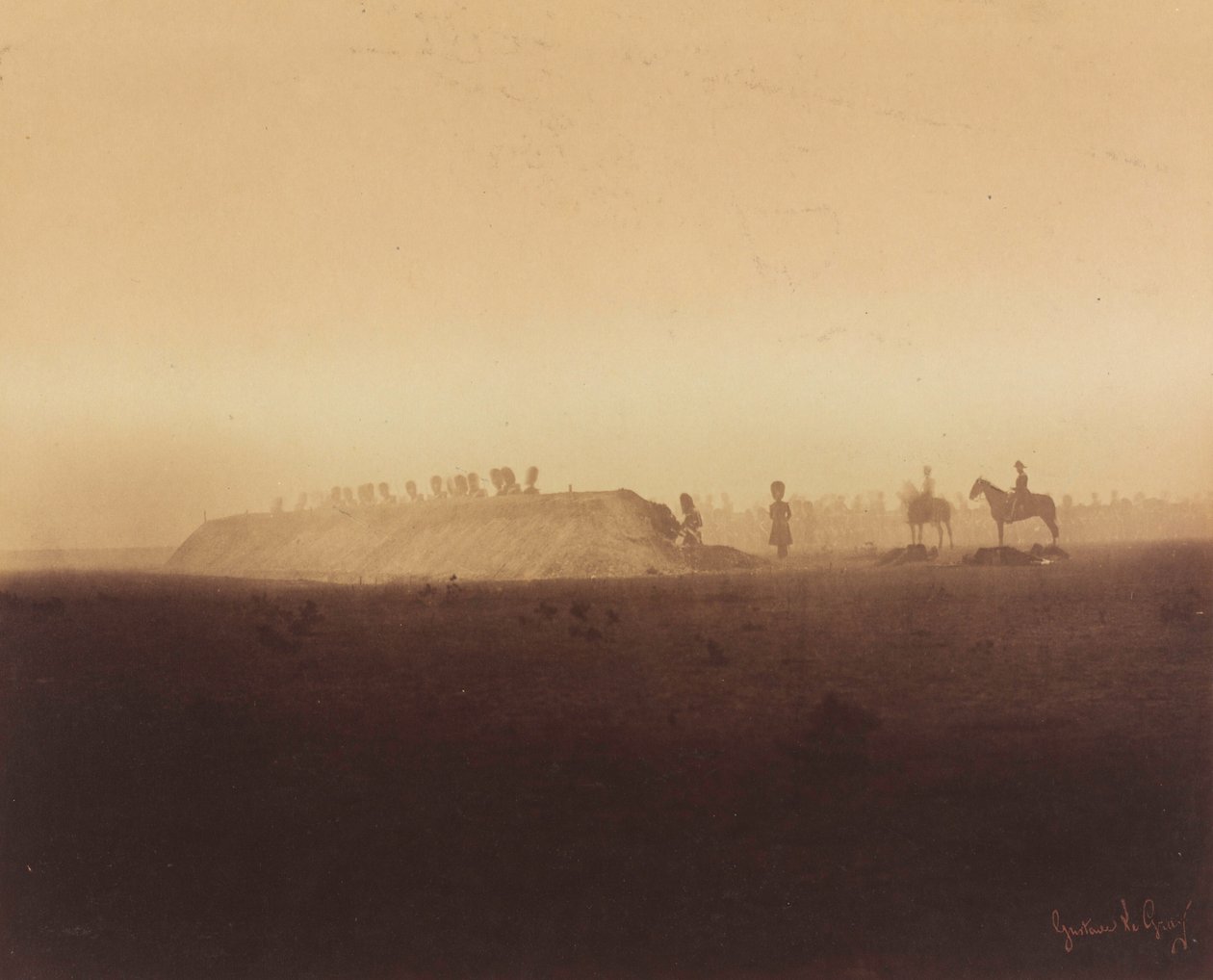 Manobras de cavalaria, Campo de Châlons, 1857 (foto) de Gustave Le Gray