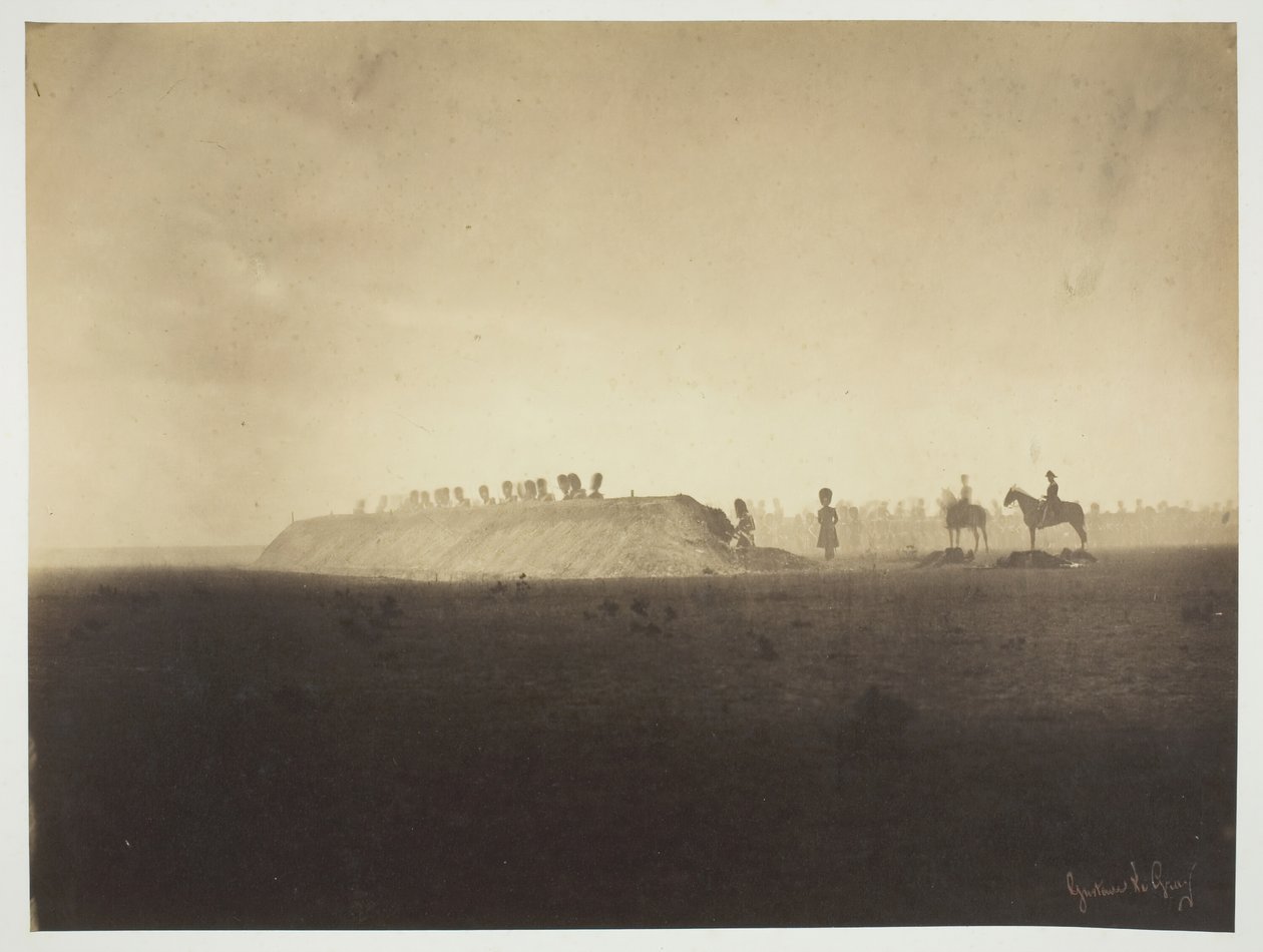Acampamento de Chalons: Manobras em 3 de outubro Camp de Châlons: manobras de 3 de outubro de 1857. de Gustave Le Gray