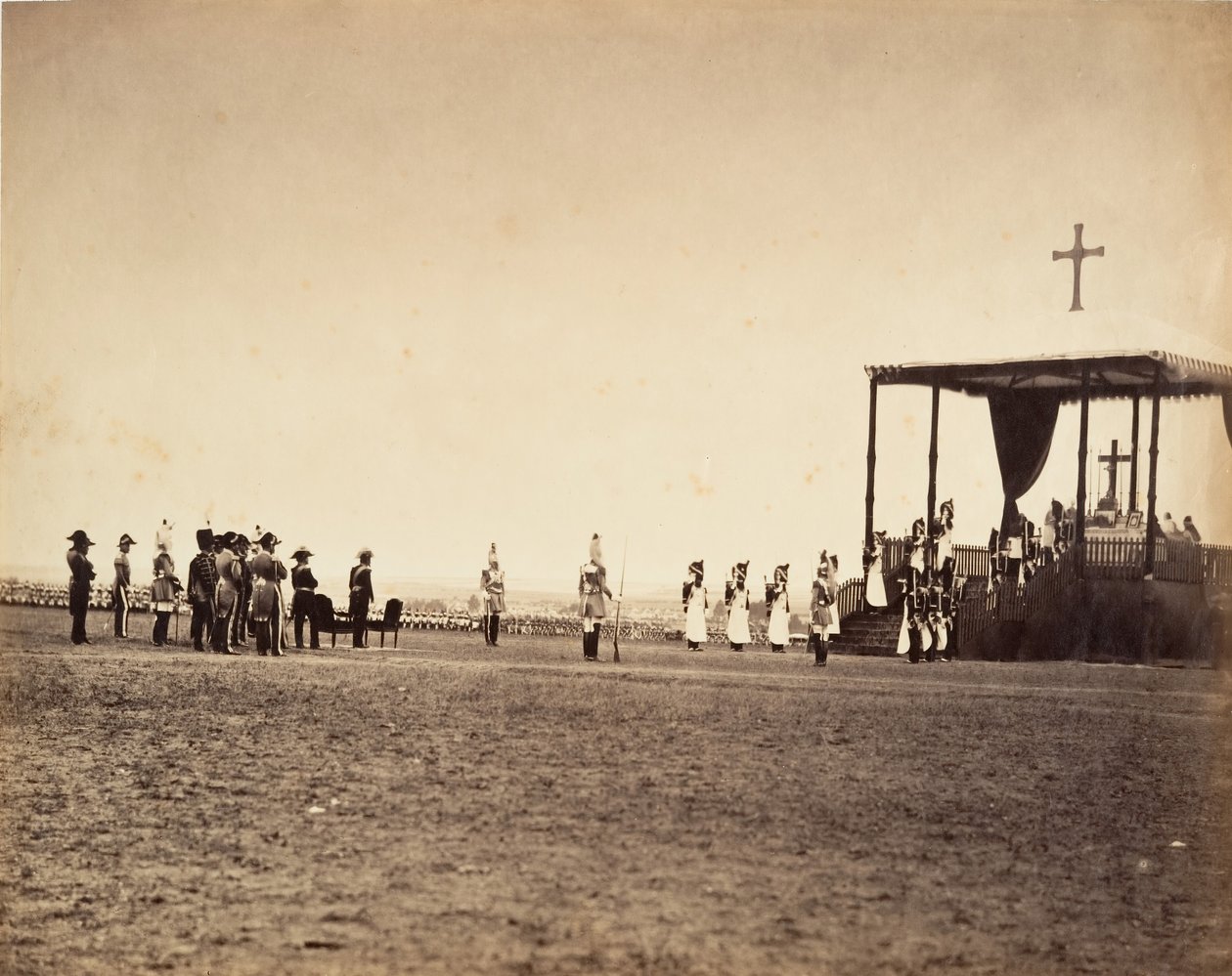 Missa em Camp de Châlons, 1857. de Gustave Le Gray
