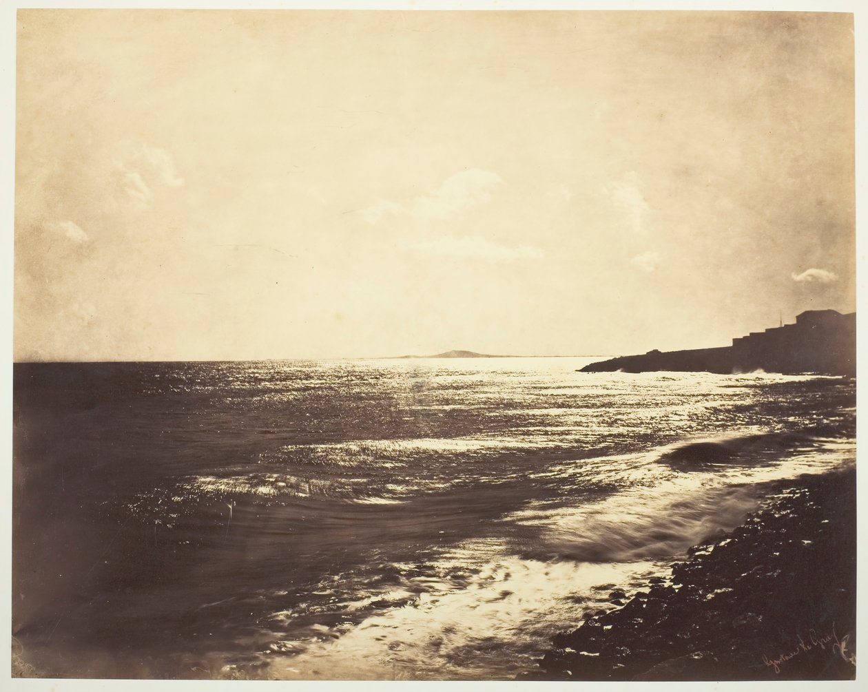 Mediterrâneo com o Monte Agde, 1857. de Gustave Le Gray