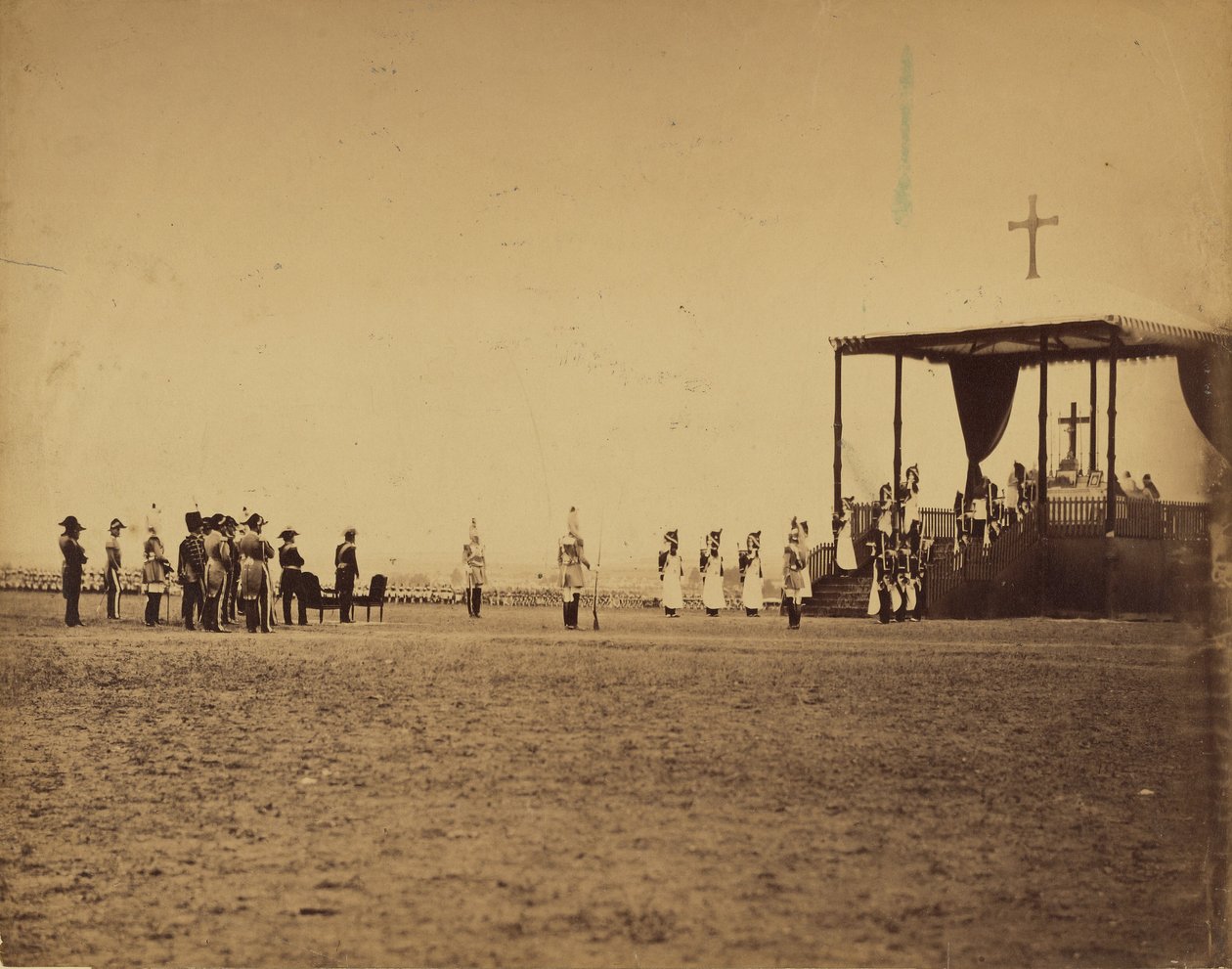 [Missa militar no Campo de Chalons na presença do Imperador (Le messe militaire..Camp de Chalons...presence de l