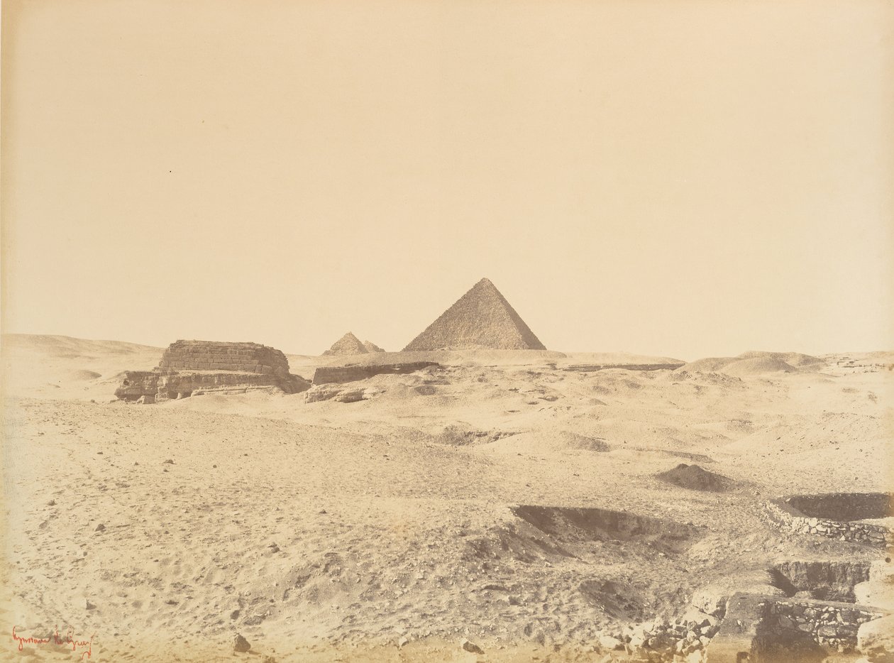 Pirâmides de Gizé, 1865-69. de Gustave Le Gray