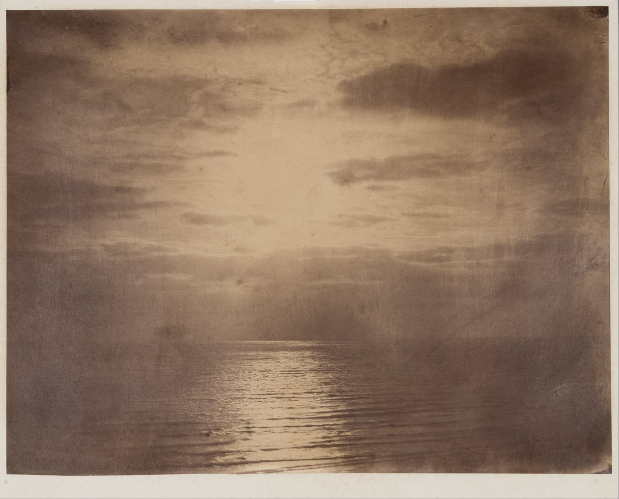Efeito solar nas nuvens--Oceano de Gustave Le Gray