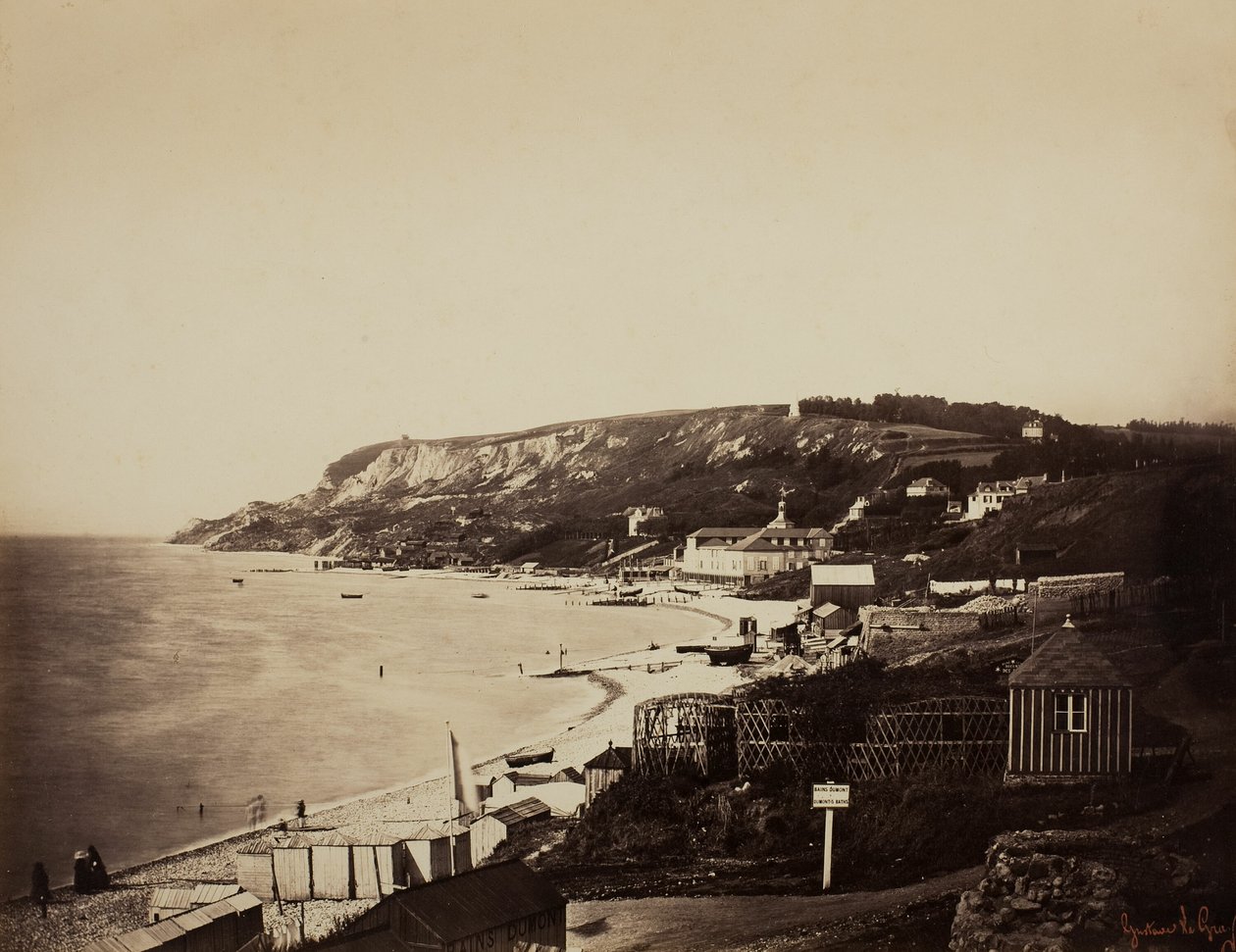 A praia de Sainte-Adresse, com os Banhos Dumont de Gustave Le Gray