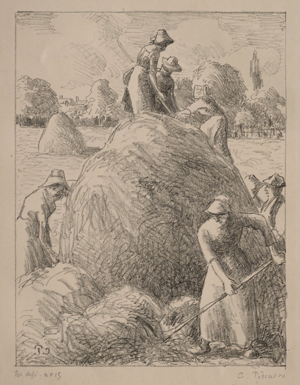 Fazedores de feno de Eragny de Gustave Leheutre
