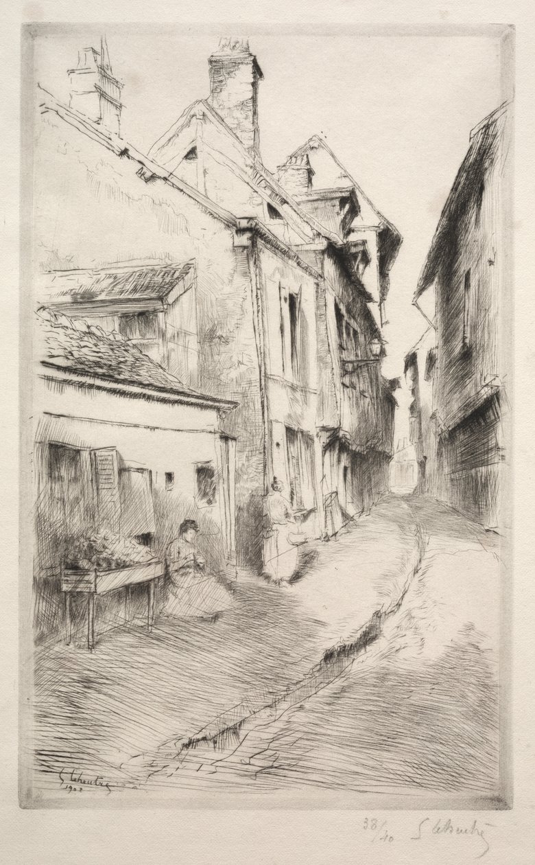 Rua da escola em Troyes de Gustave Leheutre