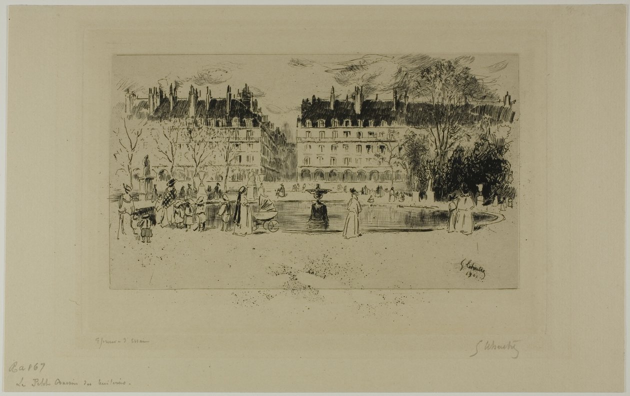Pequeno lago nas Tulherias de Gustave Leheutre