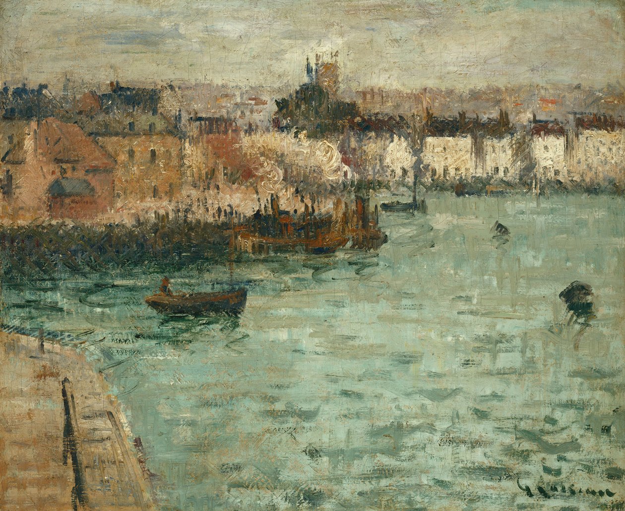 Em frente ao porto de Dieppe; Antes de Porte de Dieppe, 1918-1920 de Gustave Loiseau