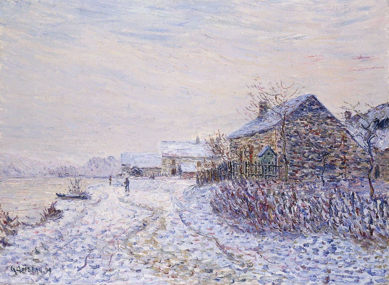 Neve em Tournedos-sur-Seine, 1899 de Gustave Loiseau