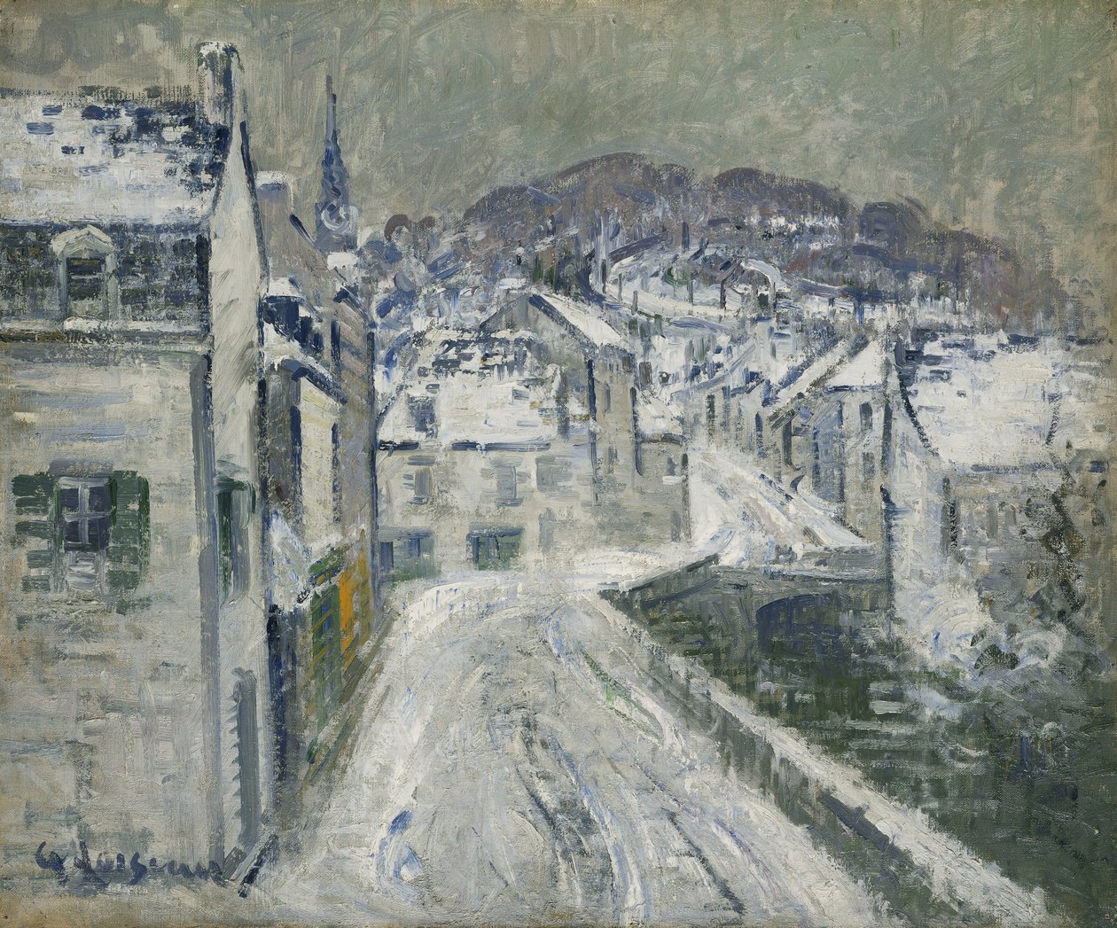 Neve em Pont-Aven; Neige a Pont-Aven, 1922 de Gustave Loiseau