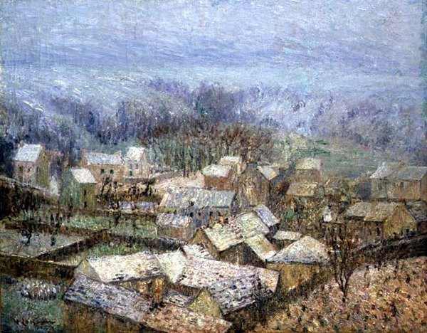 Inverno em Pontoise (óleo sobre tela) de Gustave Loiseau