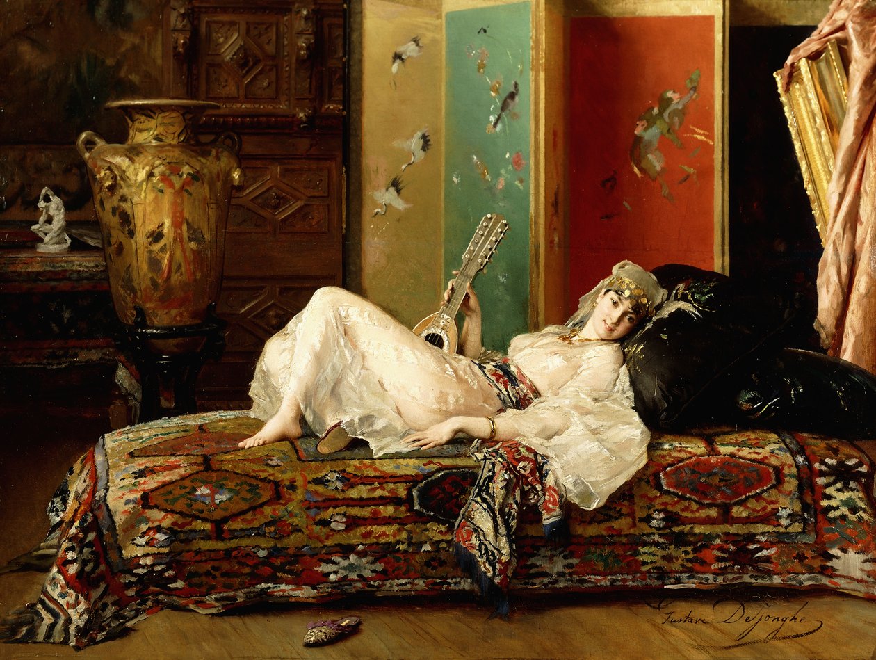 Uma Odalisca Reclinada, de Gustave Léonard de Jonghe