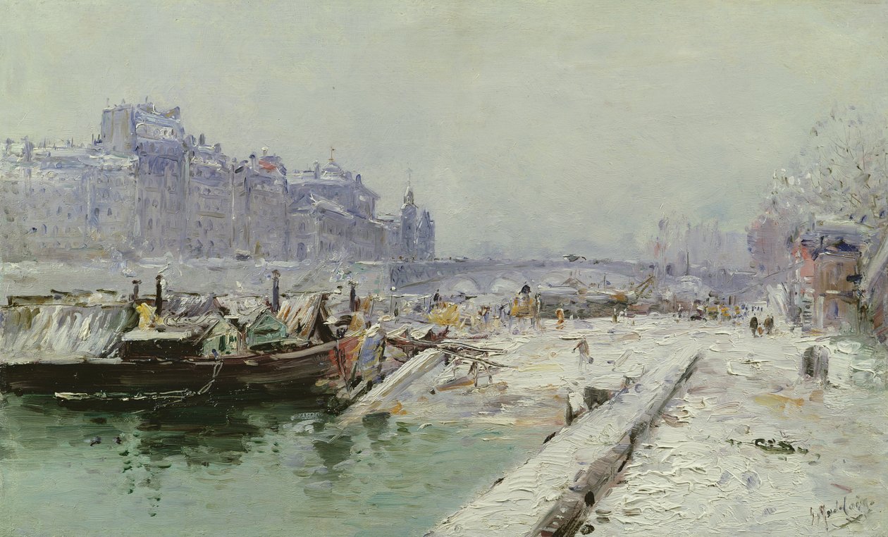 Cite Island Sob Neve de Gustave Madelein