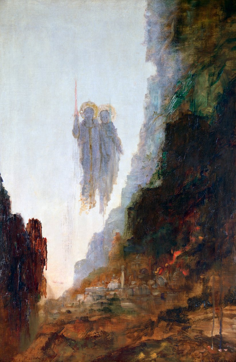 Anjos de Sodoma, c1846-1898 de Gustave Moreau