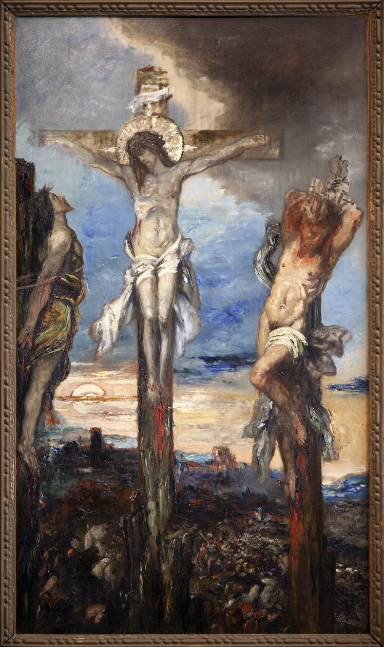 Cristo e os dois ladrões de Gustave Moreau