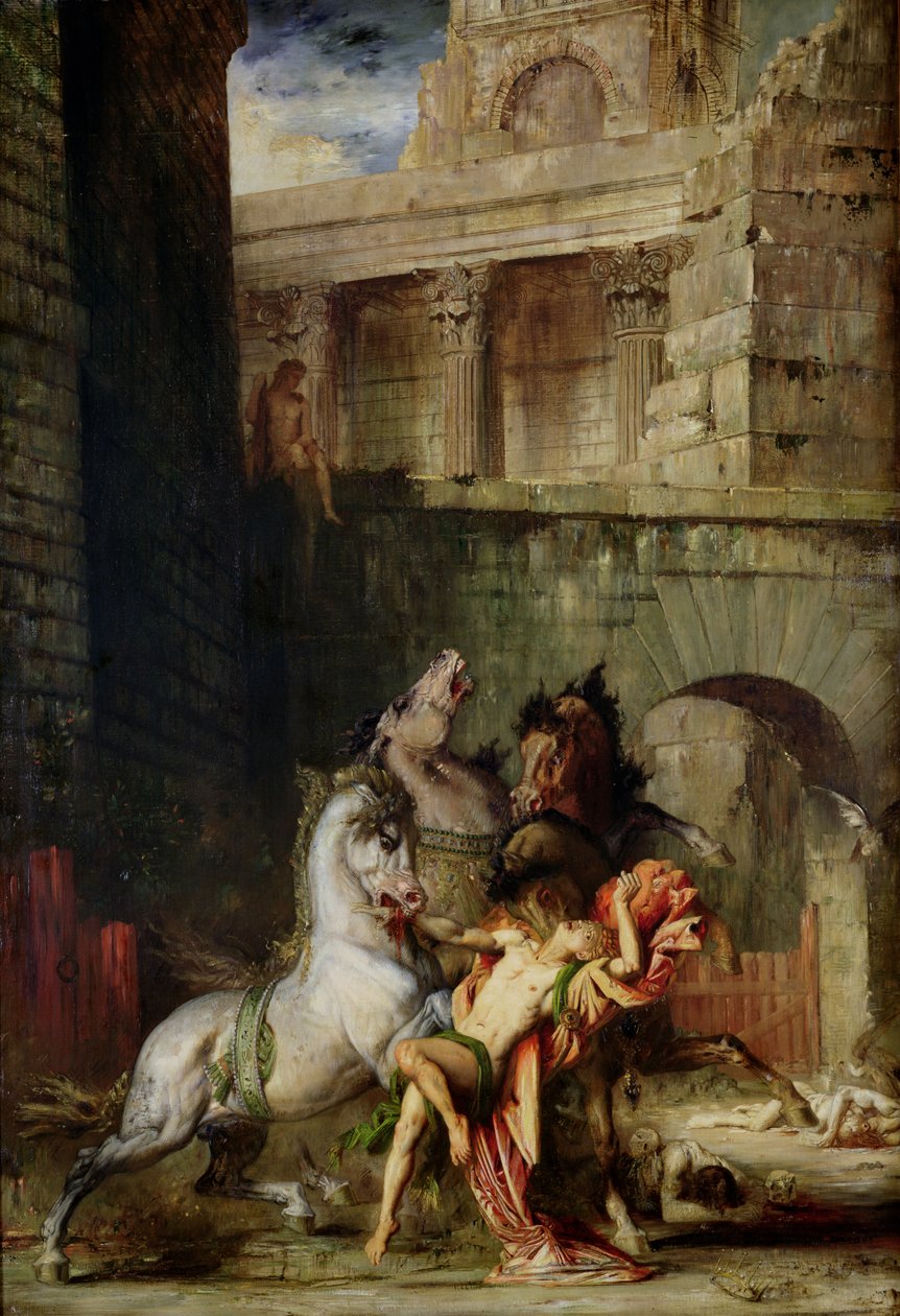Diomedes sendo comido pelos seus cavalos, 1865 de Gustave Moreau