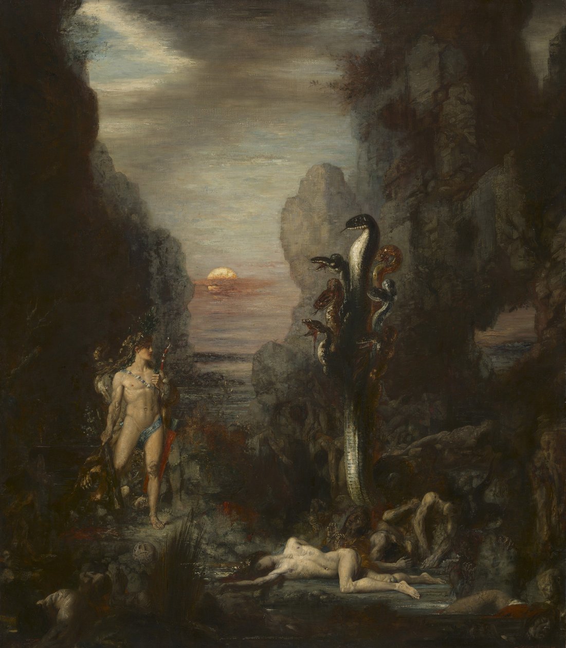 Hércules e a Hidra de Lerna, 1875-76 de Gustave Moreau