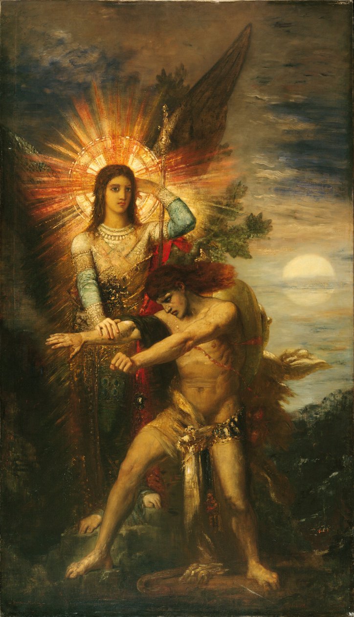 Jacob e o Anjo de Gustave Moreau