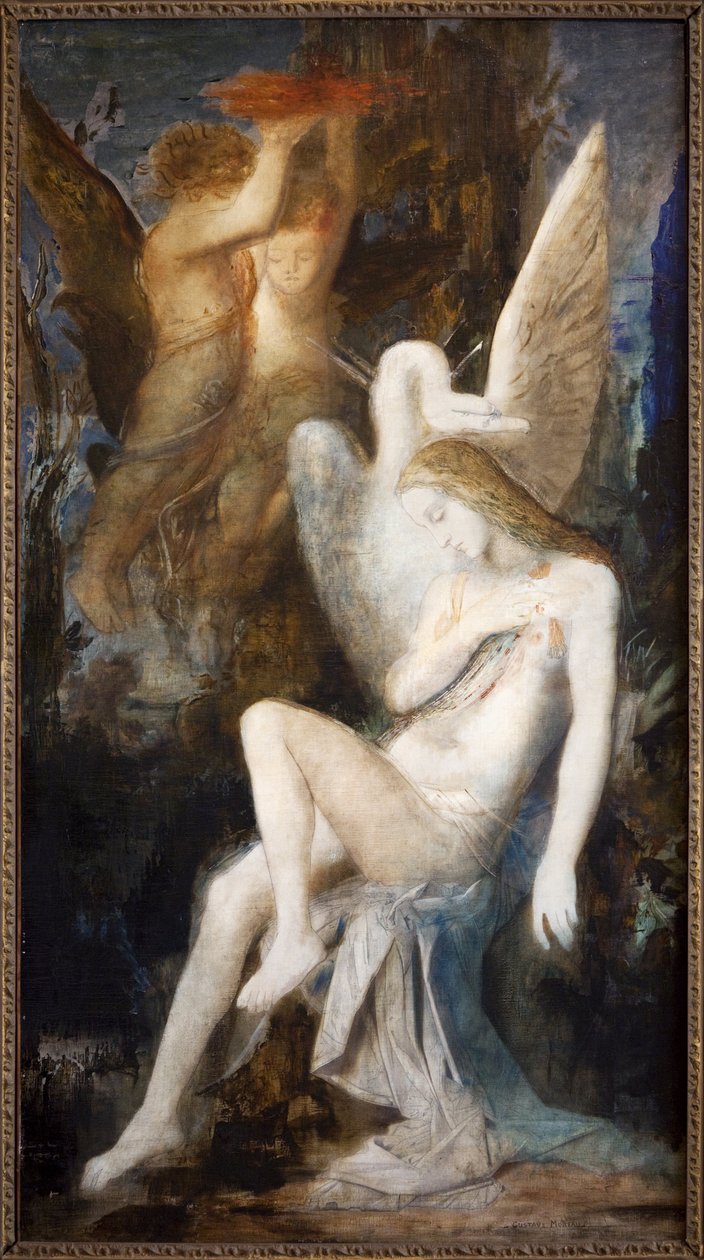 Leda e o cisne (óleo sobre tela) de Gustave Moreau